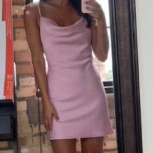 Urban Outfitters Mallory Satin Slip Dress - Rose